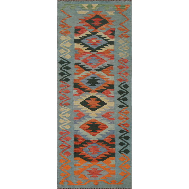 Tapis de couloir géométrique Kilim