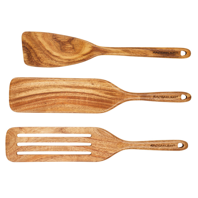 Rachael Ray Tools & Gadgets Wooden Kitchen  / Cooking Utensil Set, 3 Piece