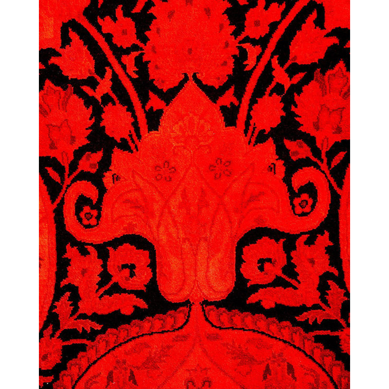 Tapis orange noué à la main de conception unique Holsworth