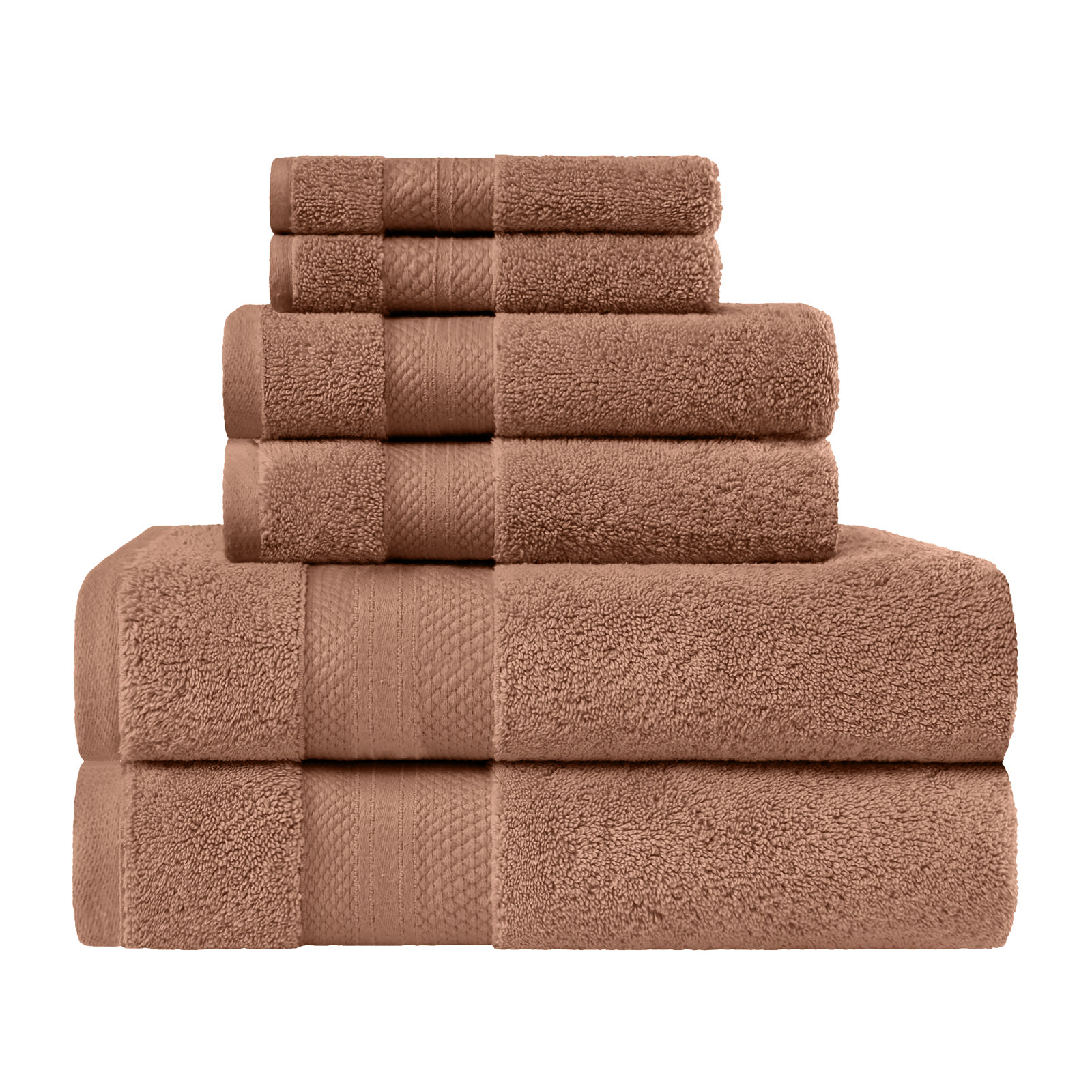 Finnian Ultra-Plush Heavyweight, 100% Turkish Towel Collection, Taupe, 6 Piece Towel Set