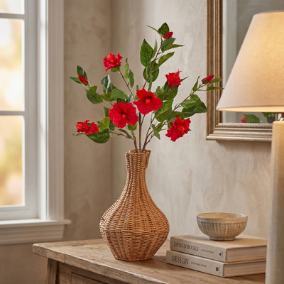 Double hibiscus et bourgeon 29 po 