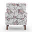 Fauteuil à motifs en mélange de polyester, structure en bois de bouleau massif avec pieds fuselés bruns