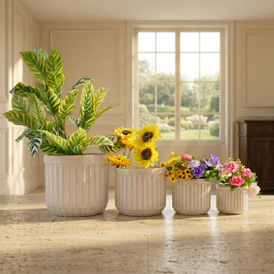 Ensemble de 4 pots à fleurs en céramique fait à la main