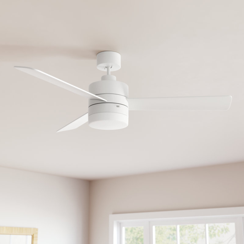Adna 44'' Ceiling Fan with Light Kit, 44", Matte White, Matte White