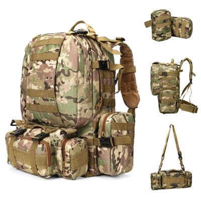 Outdoor Military Tactical Backpack Large Rucksack Camping Hiking Travel Bag 75L