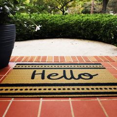 Striped Eco Comfort Indoor Outdoor Monogram Mat