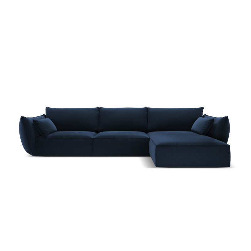 Adriona 4 Seater Corner Sofa , Right Hand Facing, Blue