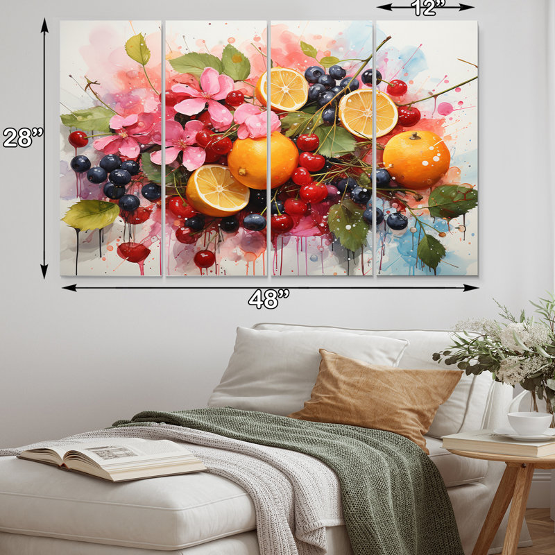 «Fruit Représentation Acrylique On» - ensemble d'art mural en métal pour aliments et boissons