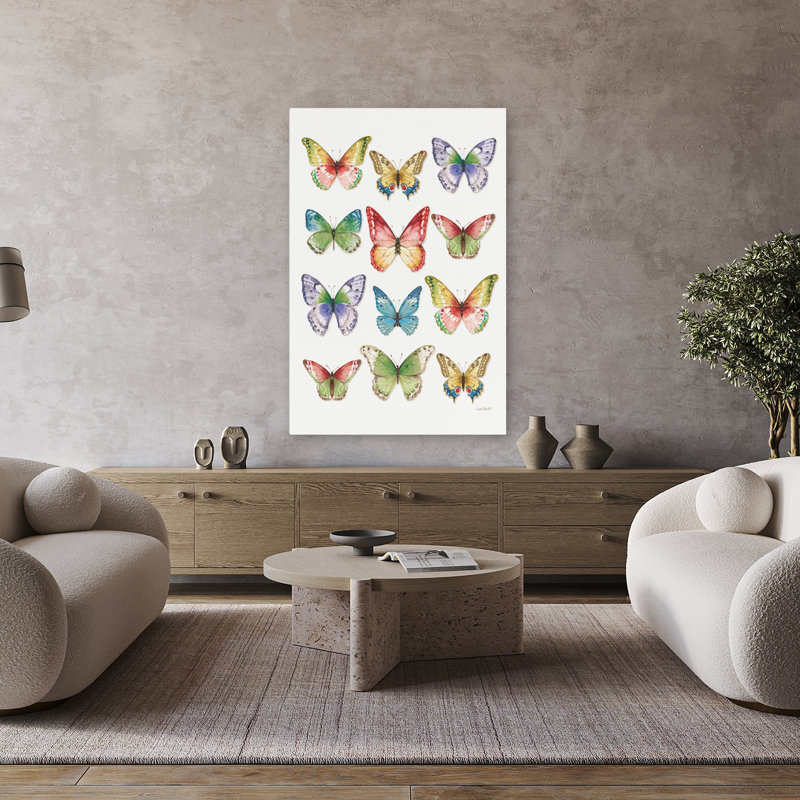 Papillons bleus colorés - animaux, papillons bleus, art vert, H 48 po x l 32 po