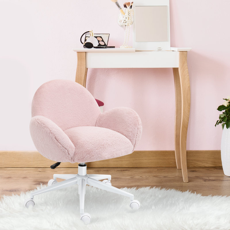 Adir Office Chair, White, Pink
