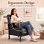 Chaise d'appoint moderne 2 pièces avec dossier rembourré avec cadre en métal noir-133288132