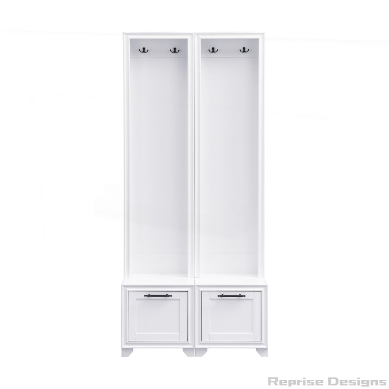 Free Standing 3-IN-1 Entryway Coat Rack Hall Tree with Storage Drawers, White
