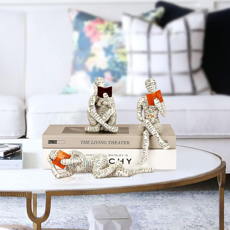 3-piece Abstract Reading Women Figurines