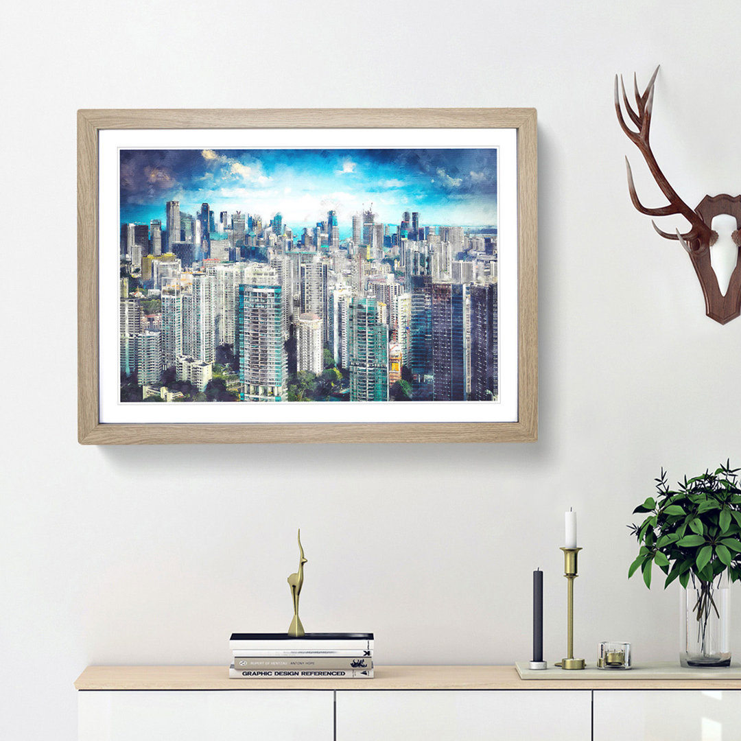 Singapore Skyline - Picture Frame Painting Print