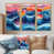 Toile avec cadre flottant or