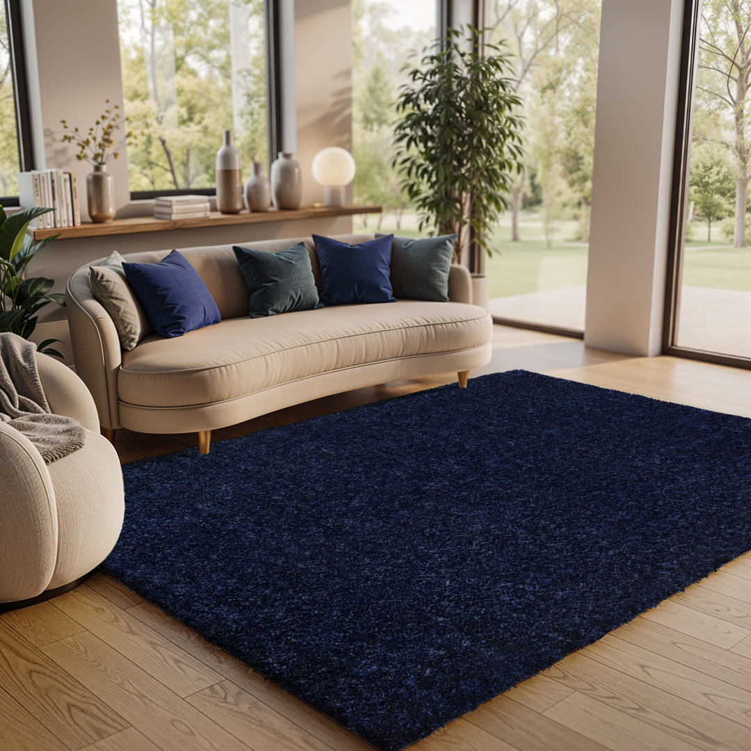 Amneris Modern Boho Soft Fluffy Thick Plush Pile Moss Green Area Rug