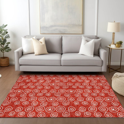 Washable Geometric Indoor / Outdoor Rug