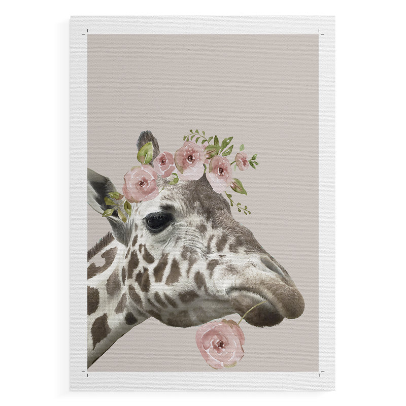 «Peek A Boo Giraffe II», impression sur toile seulement - non encadrée, H 27 po x l 18 po