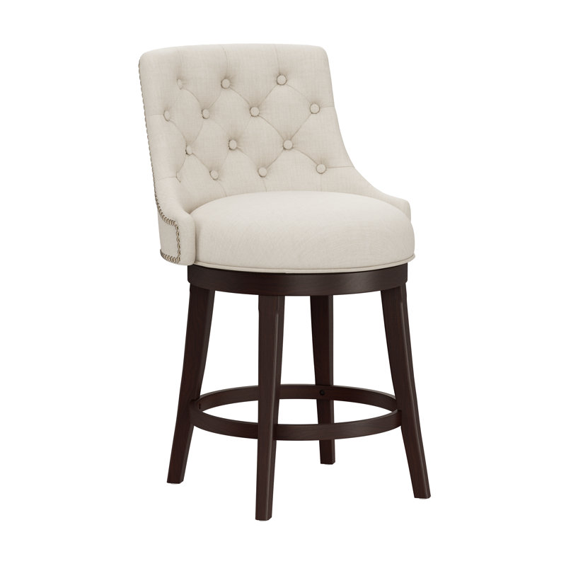 Tabouret de bar et de comptoir pivotant Papillion, Tabouret de comptoir (assise de 24 po de hauteur), Crème