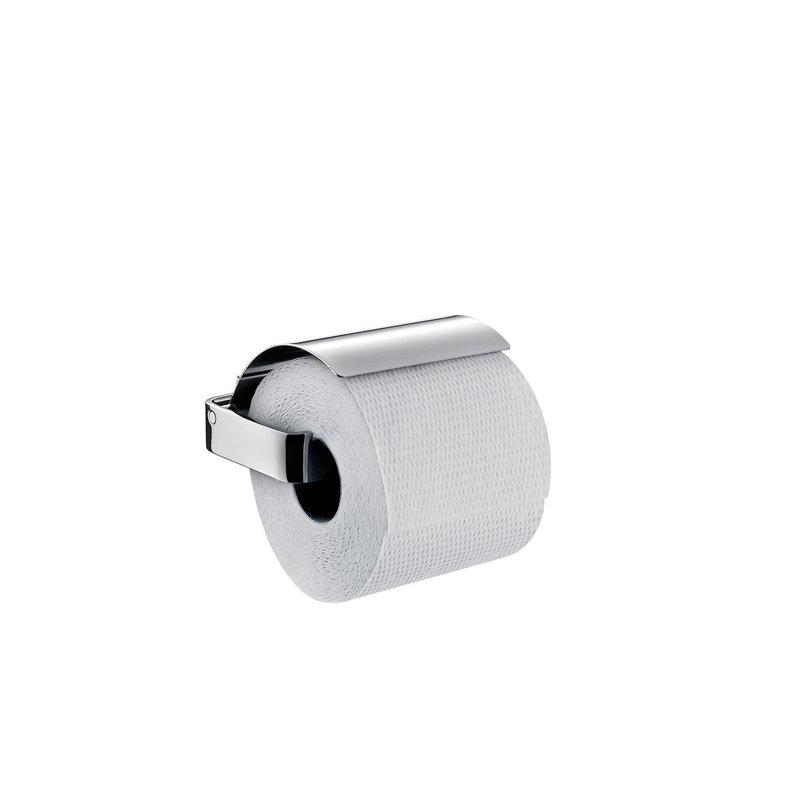 Wall Mount Toilet Paper Holder with Cover, Polished Chrome