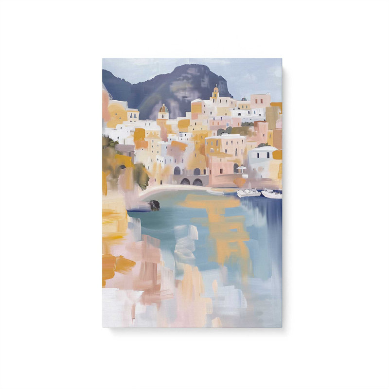 Rives dorées d'Amalfi I, H 18 po x l 12 po, Toile tendue, Ne s’applique pas