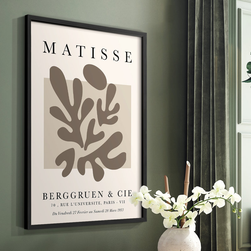 Matisse CCXXVIII Framed Print - Solid Wood, 10" H x 8" W, Black