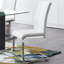 Chaise de salle à manger blanche de 4 pièces - tissu, pieds en métal, sièges rembourrés, finition polie, rectangulaire