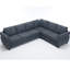 Lit en forme de L, canapé-lit modulaire 6 places, gris, avec un revêtement moelleux et un support 2 en 1, tissu de conception moderne