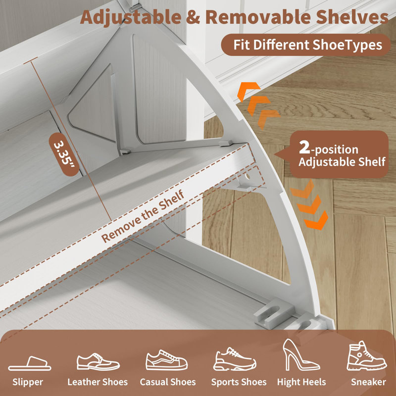 Armoire de rangement pour chaussures avec 4 tiroirs rabattables, armoire de rangement dissimulée pour chaussures