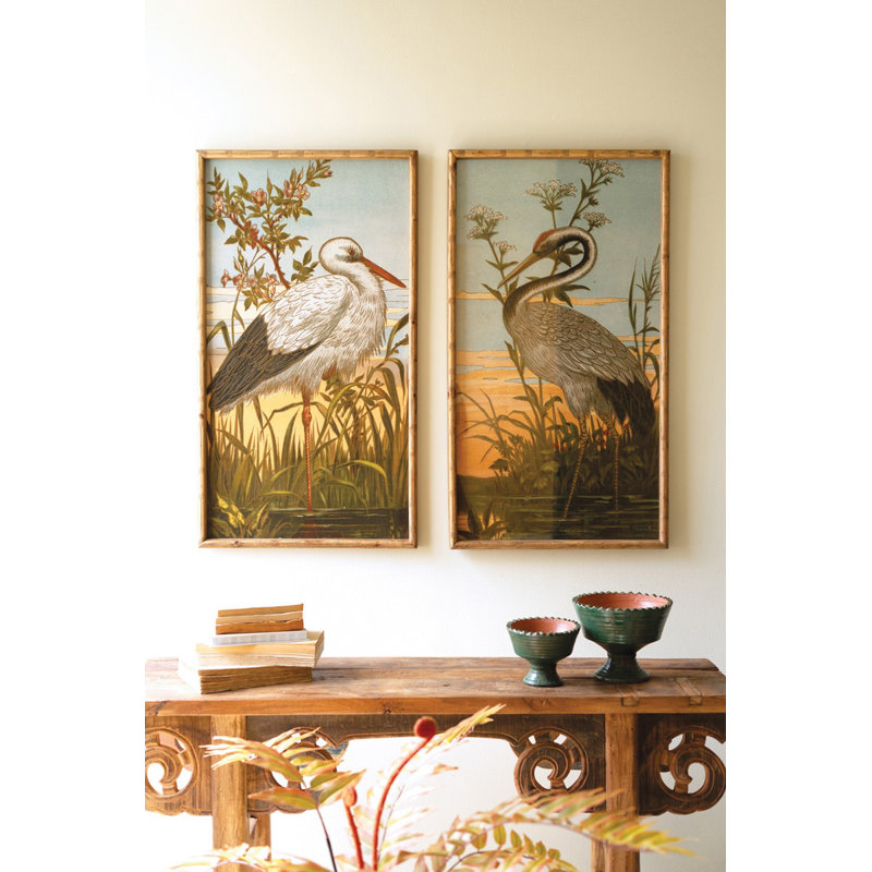  «Coastal Bird Prints», ensemble de 2 reproductions d'art - Héron