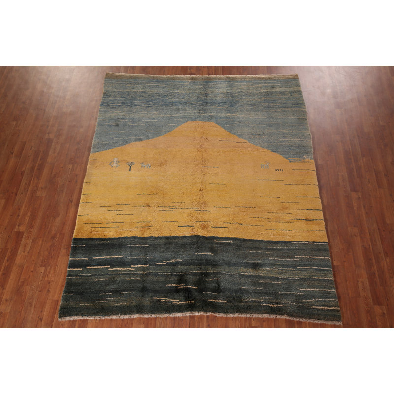 Tapis persan en laine fabriqué à la main Gabbeh 7 x 9