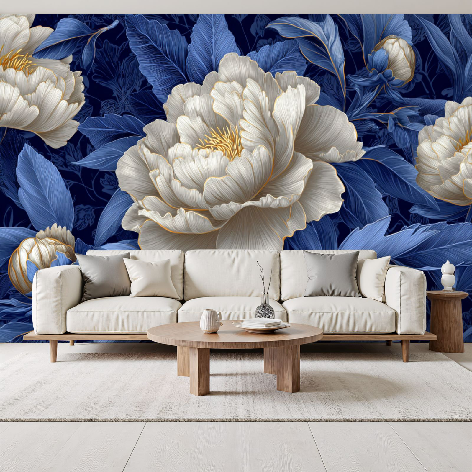 Red Barrel Studio Floral Peel and Stick Wallpaper Luxury Peony Glowing ...
