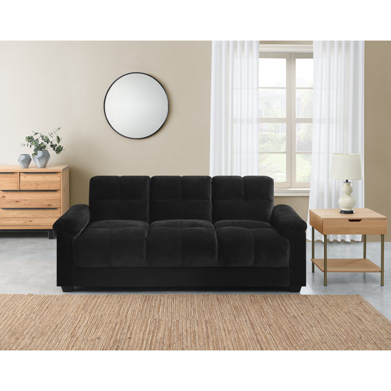 Laymantown Sofa Bed, 3, Black Velvet