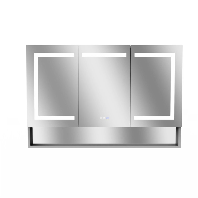 Pharmacie éclairée 48 po x 32 po, Argent