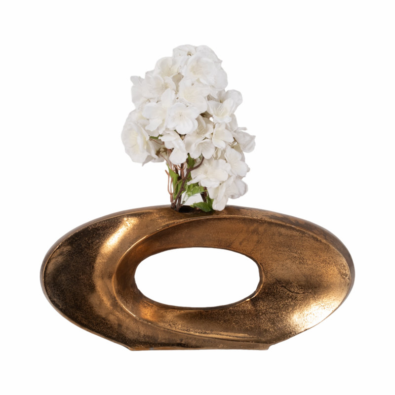 Vase en métal Dakota Fields Belcove, H 7 po x l 15 po x P 3 po