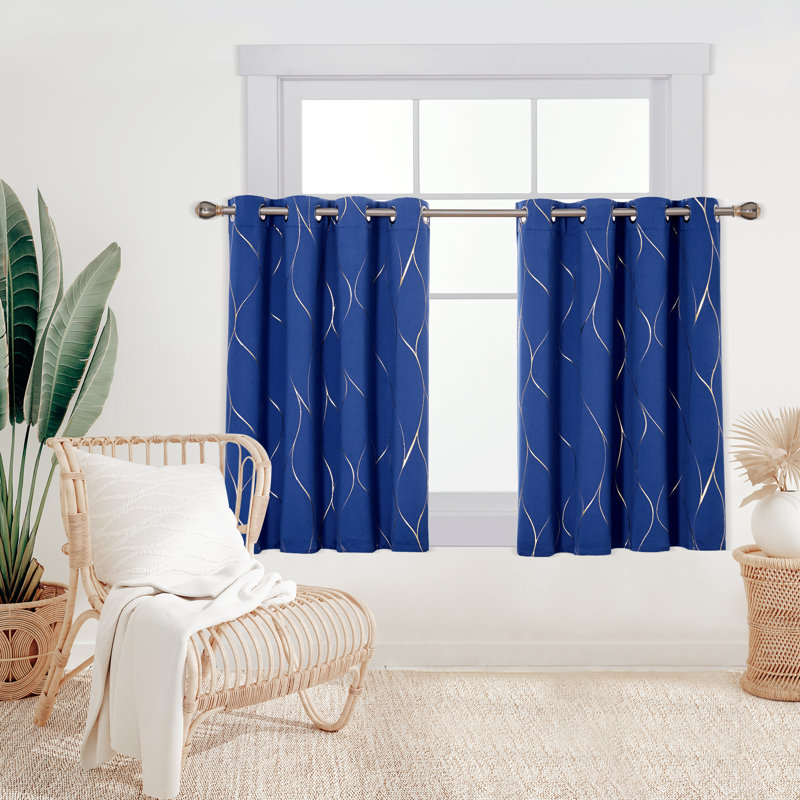 Boulus Room Darkening Curtain Pair, Royal Blue, 42" W x 54" L