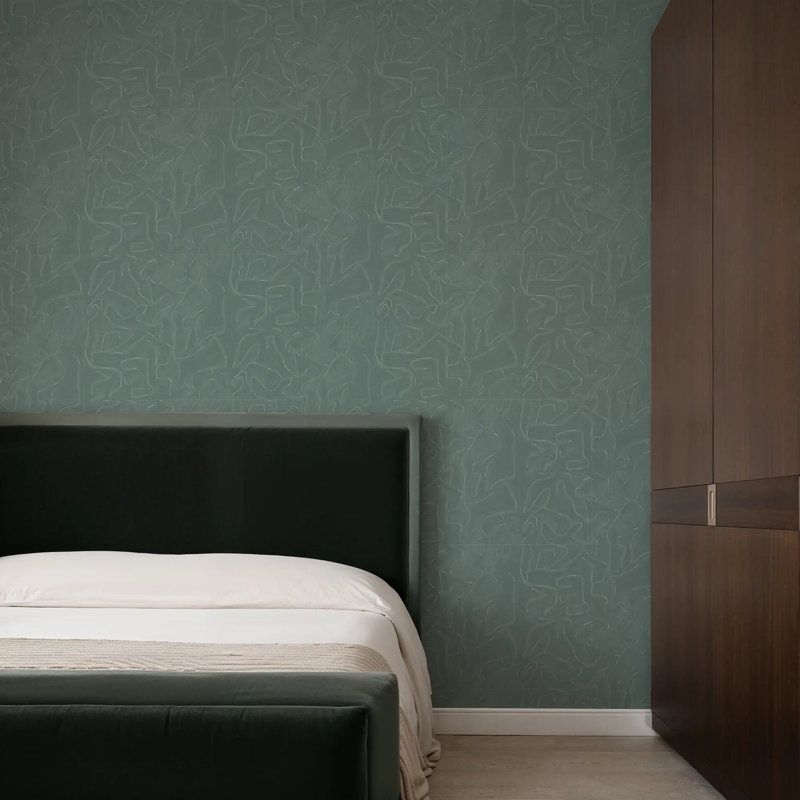 Painted Lines - Wallpaper, Blue Green, Peel & Stick