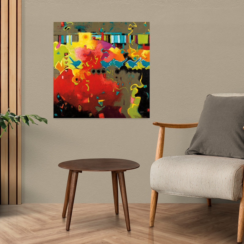 Art abstrait contemporain avec touches de piano, H 24 po x l 24 po