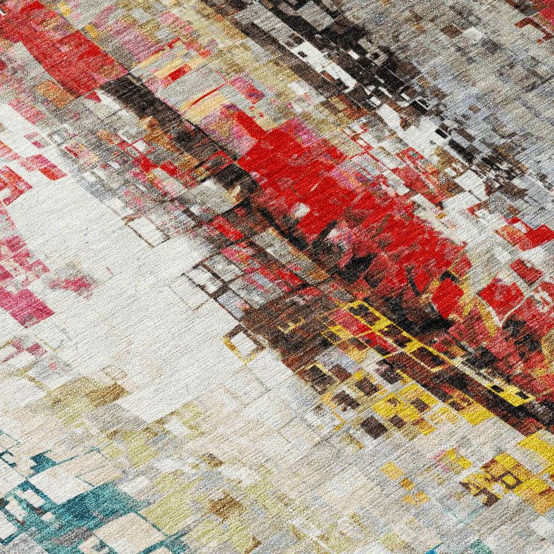 Machine Washable Indoor/Outdoor Millner ACN2254 Abstract Rug, Rectangle 2'6" x 3'10"