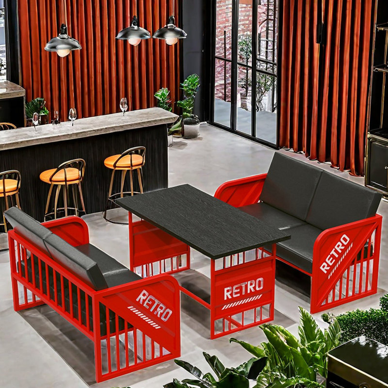 Mobilier modulaire de style industriel, Rouge