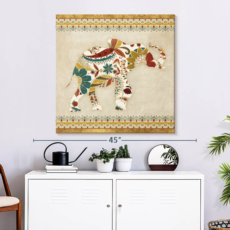 Brampt Boho Elephant I, 33" H x 33" W