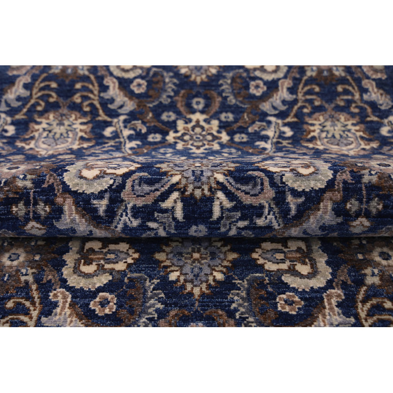 Hand-Knotted High-Quality Blue Runner