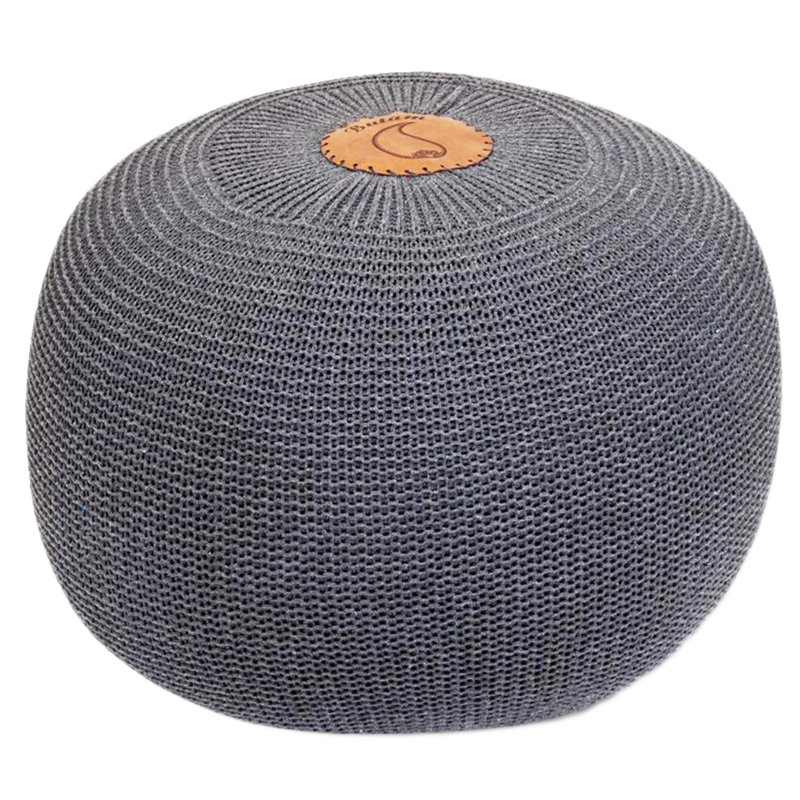 Pouf rond de 19 po de largeur, gris
