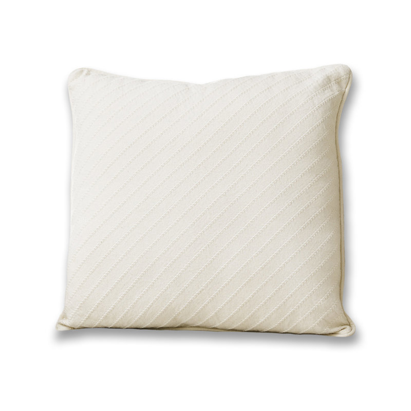 Coussin tissé, Rayé crème
