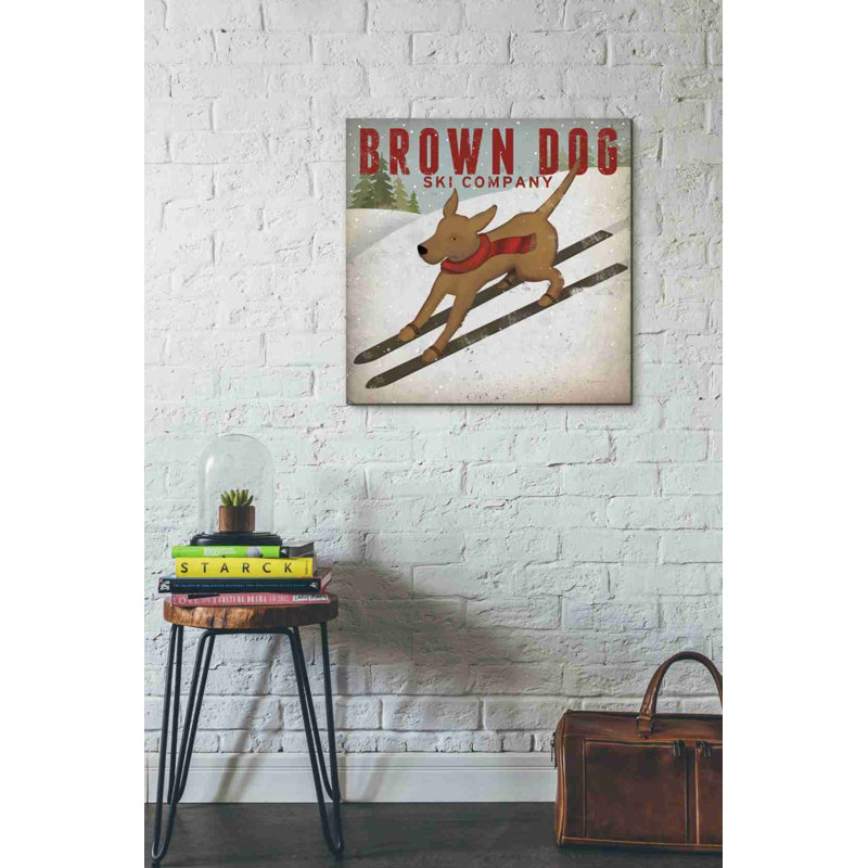 «Brown Dog Ski Co» par Ryan Fowler, art mural sur toile, H 26 po x l 26 po x P 1,25 po