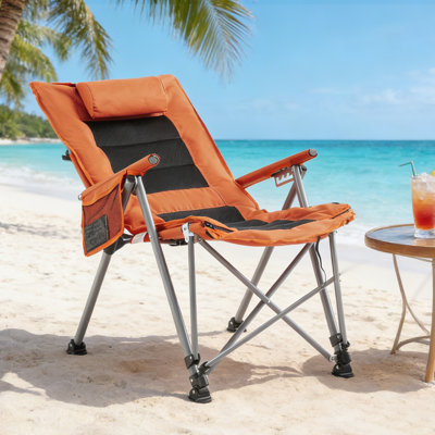 Orange Reclining Chairs, Outdoor Camping Chair  ,folding Beach & Camping Chair With Footrest