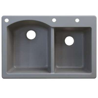 Aversa 33'' L Double Bowl Granite Kitchen Sink