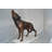 Jorgenson Howling Wolf Bronze Statue -  Size: 40"L x 10"W x 32"H.