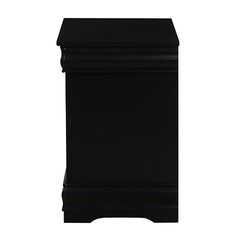 Table de chevet classique noire à 2 tiroirs - Gardez votre chambre à coucher dans 2 styles et solution de rangement pratique