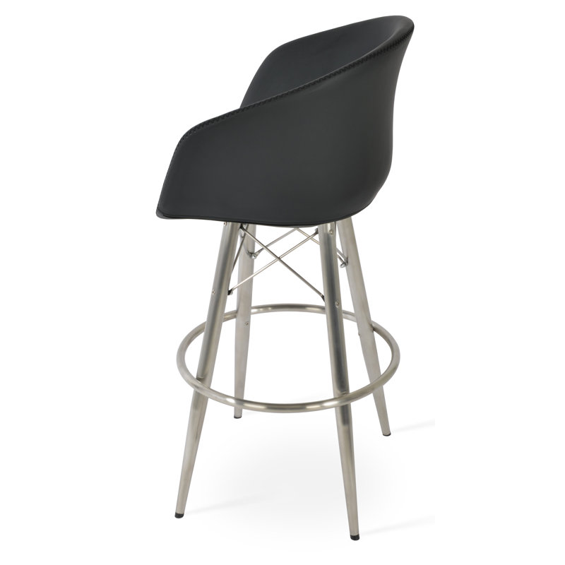 Tribeca Bar & Short Stool, Short Stool (23" Seat Height), Black, Natural